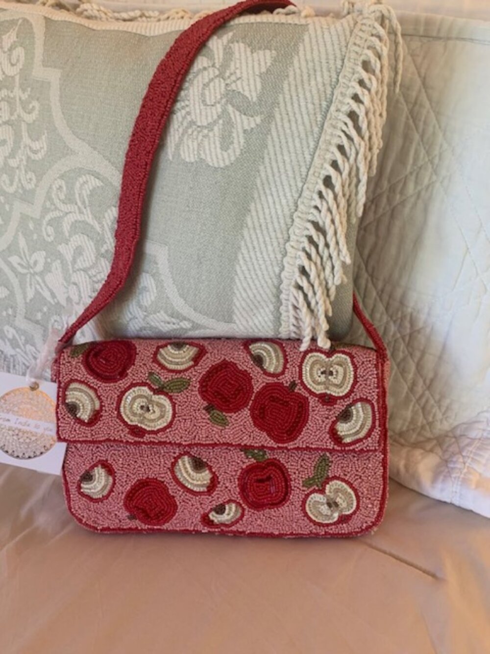 Viral Apple Beaded Shoulder Bag NWT